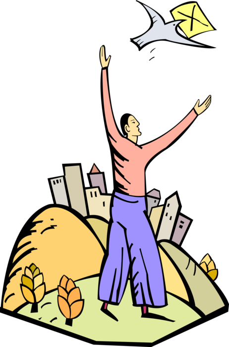 Envelope Letters Postcards And Parcels Vector Image - Postcard (462x700)