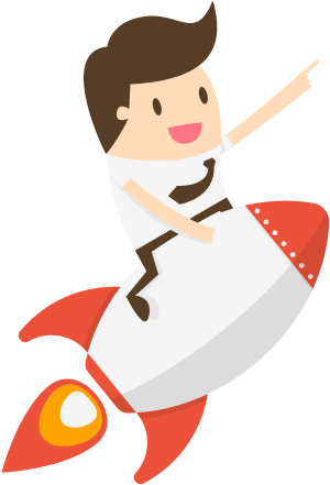 Start Your Free 30-day Trial - Man On Rocket Vector (500x500)