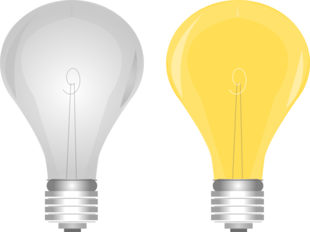 Incandescent Light Bulb Electric Light Compact Fluorescent - Light Bulb On Off Png (453x340)
