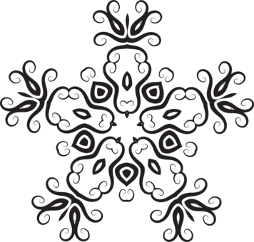 Geometric Shape Symmetry Line Floral Design - Clip Art (356x340)