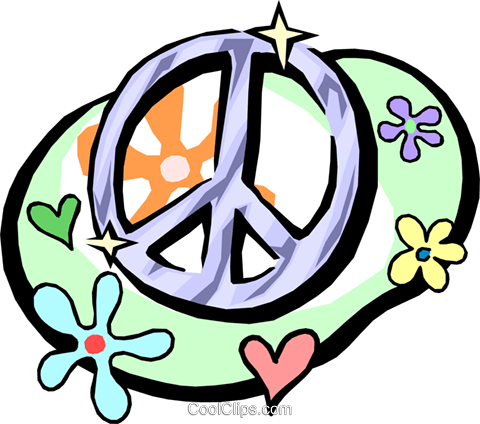 Peace Sign Clipart Flower Power - Flower Power Clip Art (480x424)