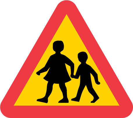 A15 1 Varning For Barn - Children Crossing Symbol (457x406)