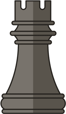 Graphic Black And White Rook Figure Transparent Png - Pieza De Ajedrez Torre (512x512)