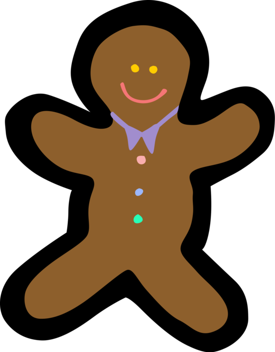 Gingerbread Clipart Vector - Gingerbread Man (546x700)