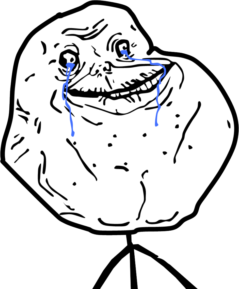 Forever Alone Clipart Troll - Forever Alone Guy Png (820x991)
