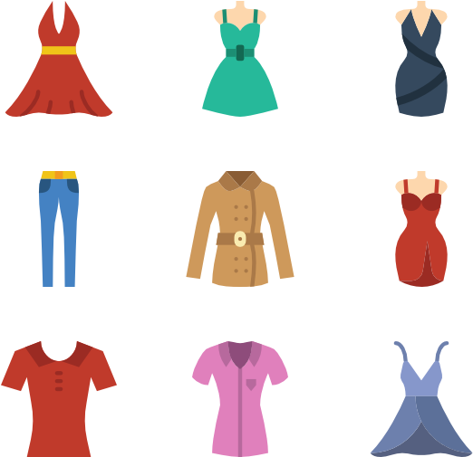 Jpg Library Woman Clothes Icons - Clip Art Clothes Png (600x564)