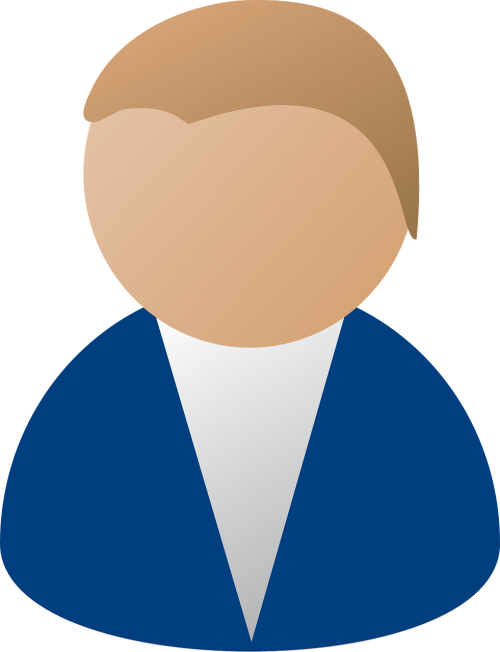 Office Worker Icon Blue (500x652)