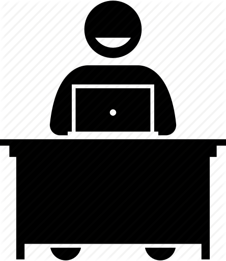 Pc Clipart Happy Workplace - Computer Job Icon (444x512)