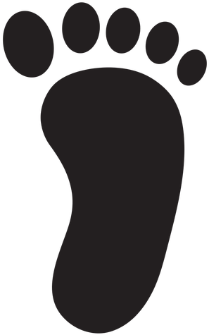 Footprint Transparent Background Clip Art Black And - Huella De Pie Derecho (512x512)