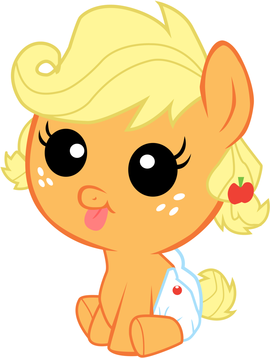Adorable Baby Applejack - Little Pony Bebe Png (900x1190)