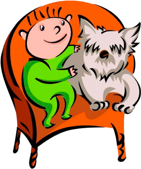 Free Cat Dog On Sofa Clipart 1 Clip Art - Dog (1024x1024)