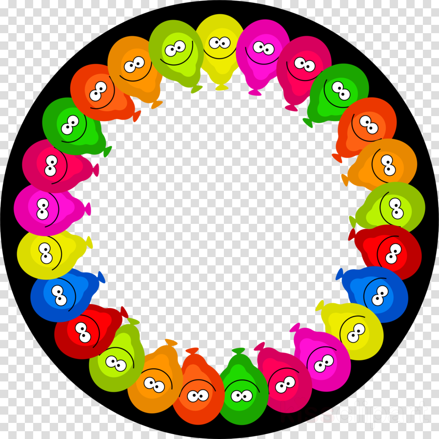 Birthday Round Border Clipart Birthday Balloon Clip - Round Birthday Frame Png (900x900)