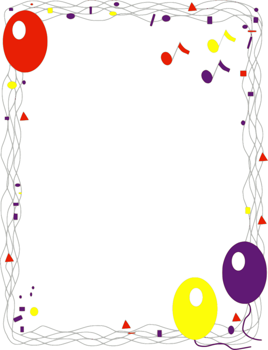 Balloons Clip Art Clipart Borders And Frames Balloon - First Day At School Certificate (900x1173)