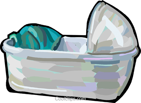 Baby Crib Royalty Free Vector Clip Art Illustration - Infant Bed (480x352)
