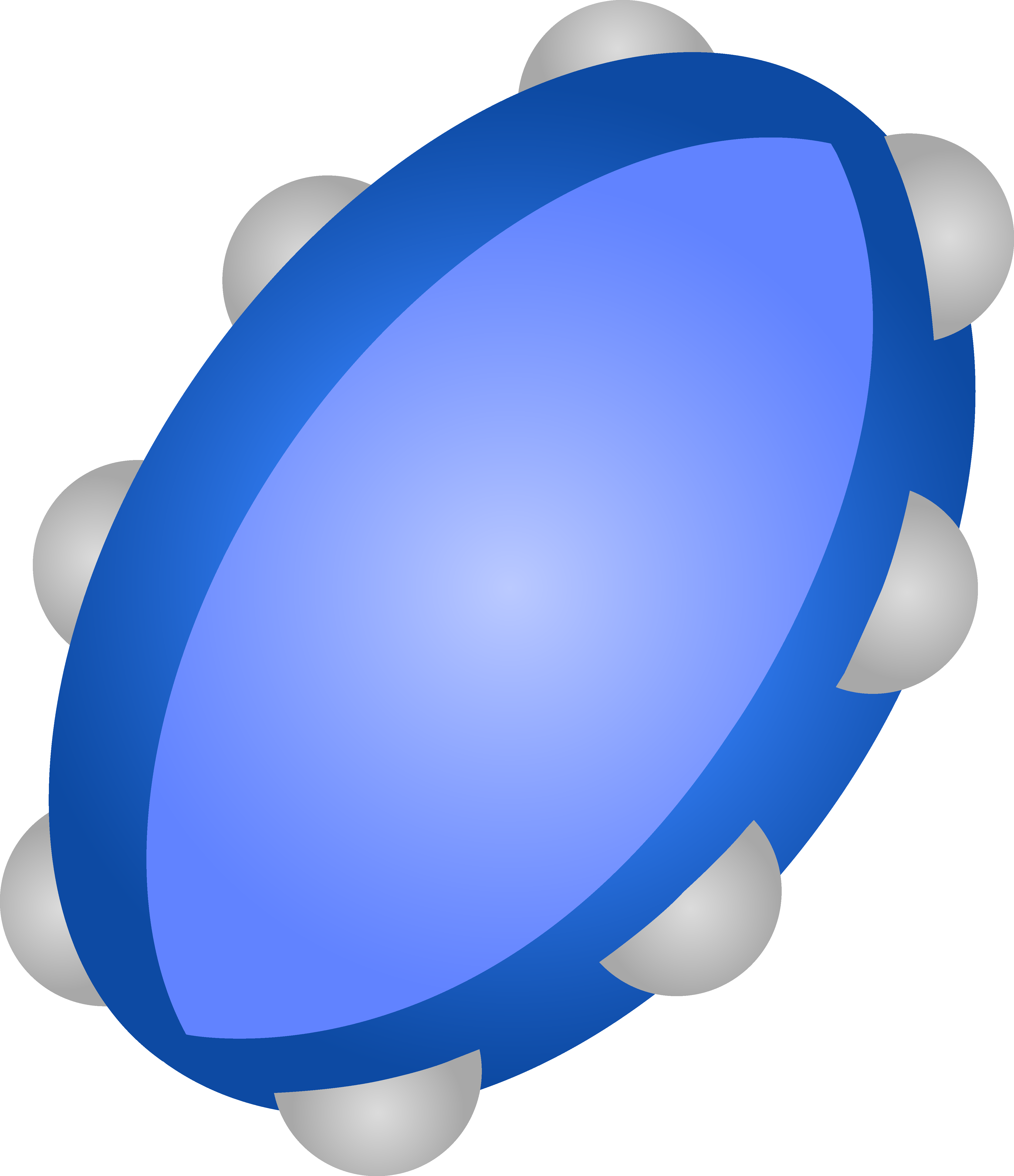 Blue Free Clip - Blue Tambourine Clipart (4356x5054)