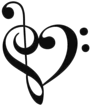 Music Notes Png File - Treble Clef Bass Clef Heart (400x400)