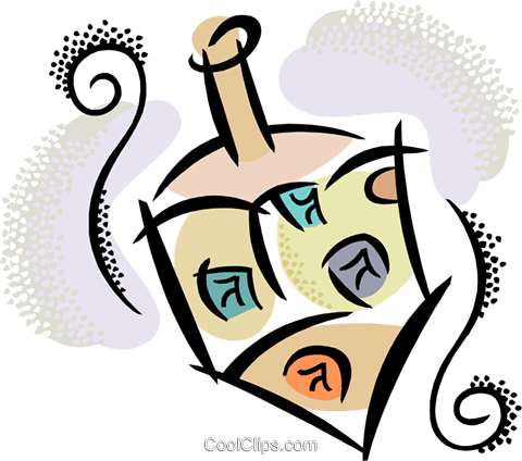 Spinning Dreidel Royalty Free Vector Clip Art Illustration - Dreidel (480x424)