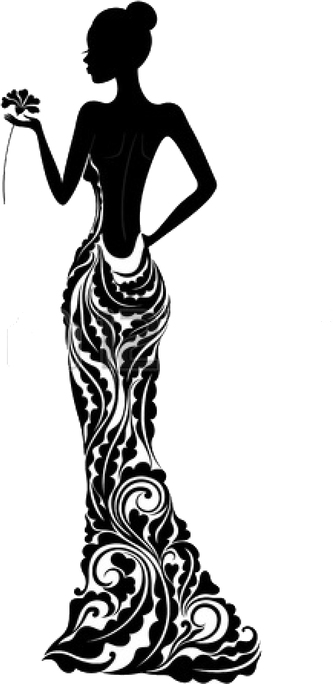 Dress Silhouette Fashion Stock Photography - Black Woman Silhouette Elegant (1350x1350)