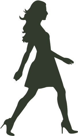 Woman In Dress Silhouette Png Clipart Library - Walking Girl Silhouette Png (512x512)