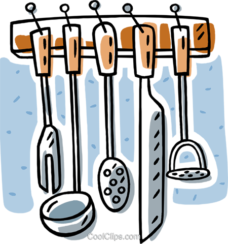 Kitchen Tools Royalty Free Vector Clip Art Illustration - Cooking Tools Clipart (450x480)