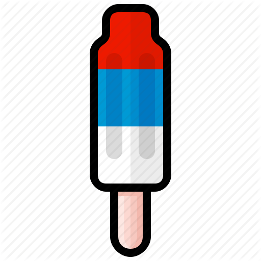 Ice Clipart Red White Blue Popsicle - Red White And Blue Popsicle Png (512x512)