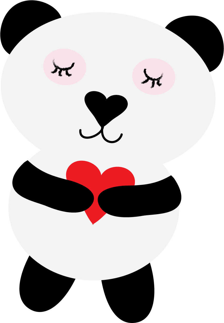Free Panda Bear Clip Art From Ruby Slippers Designs - Valentines Day Panda Clipart (927x1313)