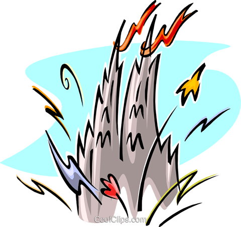 Castle With Fireworks Royalty Free Vector Clip Art - Castle With Fireworks Royalty Free Vector Clip Art (480x451)