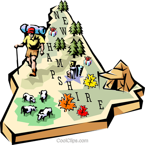 New Hampshire Vignette Map Royalty Free Vector Clip - Clip Art Of New Hampshire (480x480)