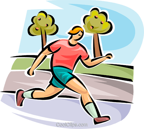 Man Jogging Royalty Free Vector Clip Art Illustration - Man Jogging Royalty Free Vector Clip Art Illustration (480x429)