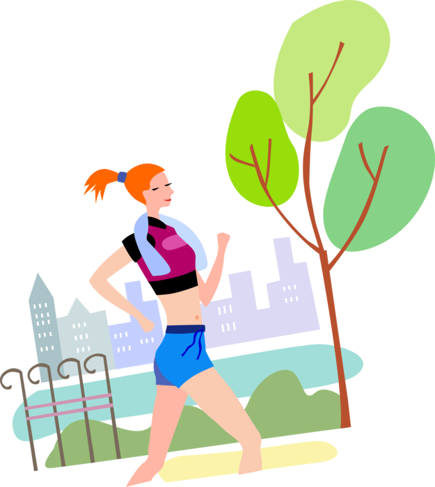 Vector Transparent Jogger Outdoors Image Illustration - Jogging Clipart (625x700)