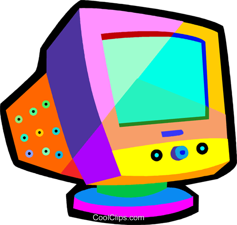 Computer Monitor Royalty Free Vector Clip Art Illustration - Computer Monitor Royalty Free Vector Clip Art Illustration (480x456)