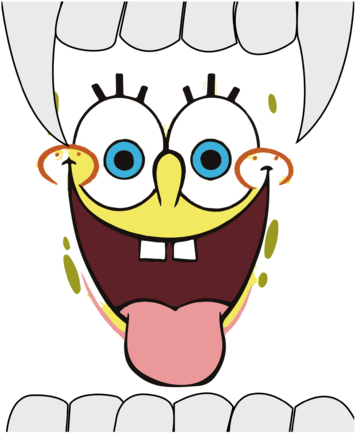 Make This Amazing Design Idea Sponge Bob In The Mouse - Character World Spongebob Squarepants 'face' Printed (362x470)