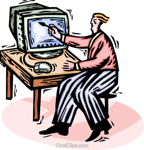 Painting On A Computer Monitor Screen Royalty Free - Painting On A Computer Monitor Screen Royalty Free (461x480)