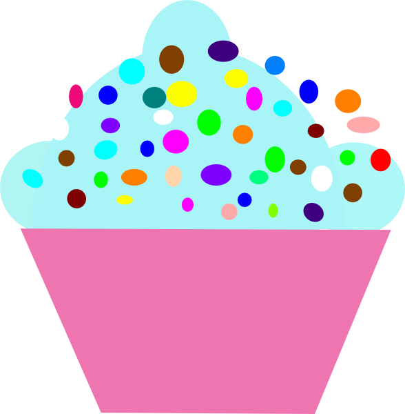 Pink Cupcake Number 1 Clipart (588x600)