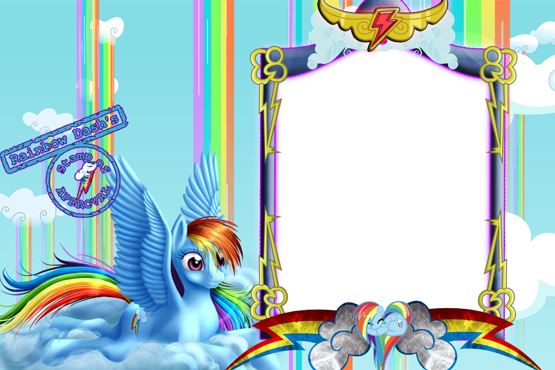 October Clipart Frame - Rainbow Dash Photo Frames (1095x730)