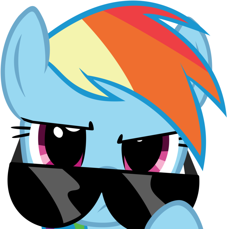 Artist Dasduriel Glasses Looking At You - Rainbow Dash With Shades (987x810)