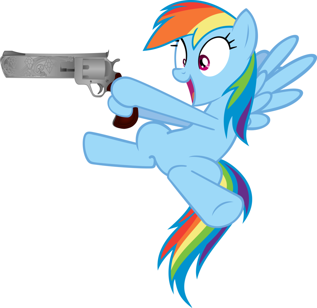 Megarainbowdash2000, Gun, Rainbow Dash, Safe, Simple - Mlp Cute Rainbow Dash (1024x994)
