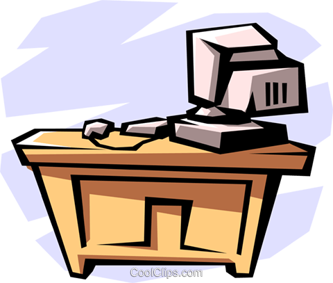 Desk Clip Art Desk With Computer Clipart Clipground - Desk With Computer Clip Art (480x407)