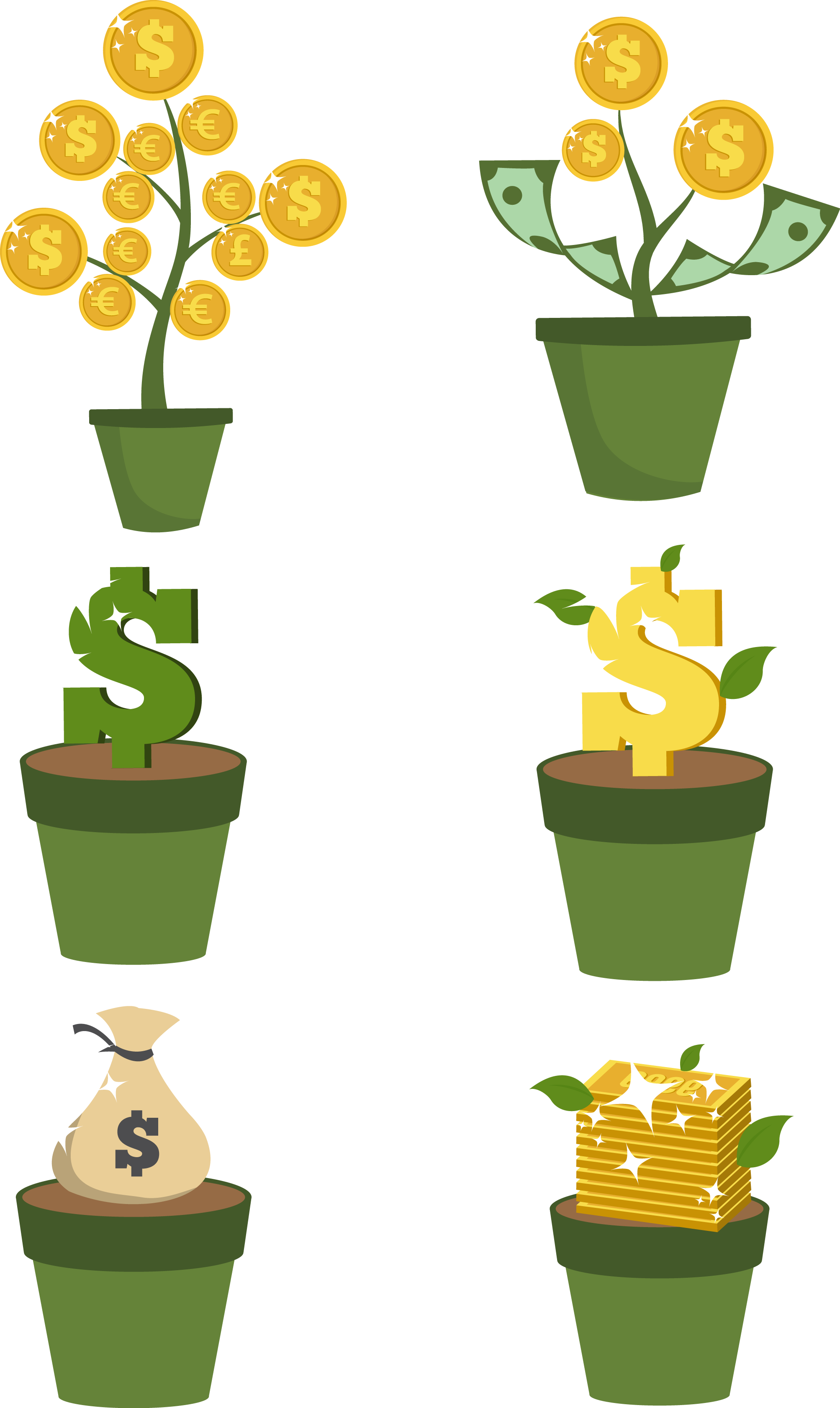 Picture Royalty Free Download Investment Gold Coin - Maceta Con Monedas (2007x3362)