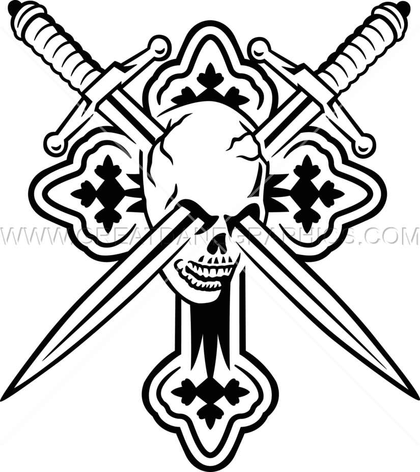 Skulls, Cross, Swords - Png Transparent Cross Sword (825x928)