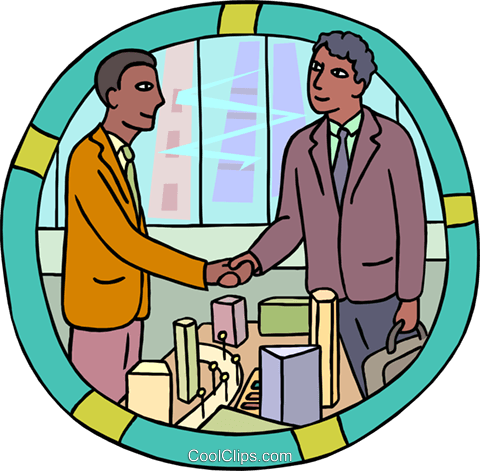 Confirming A Deal With A Handshake Royalty Free Vector - Illustration (480x471)