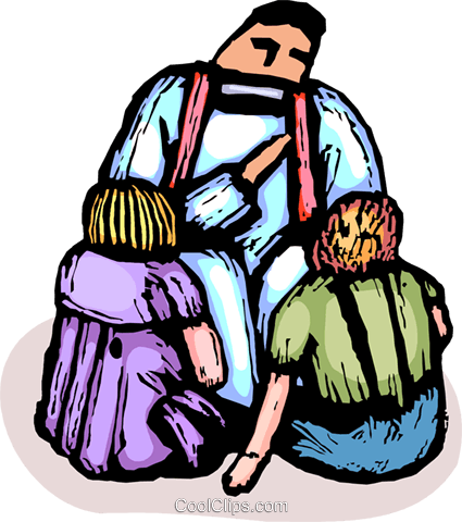 Minister Talking To Children Royalty Free Vector Clip - Illustration (425x480)