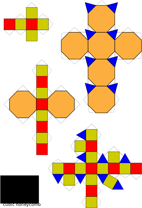 170 × 240 Pixels - Rhombicuboctahedron Net (543x768)