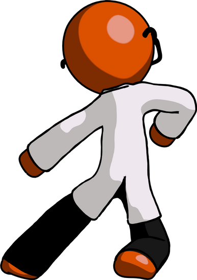 Doctor Scientist Man Karate Defense Pose Left - Doctor Scientist Man Karate Defense Pose Left (386x550)