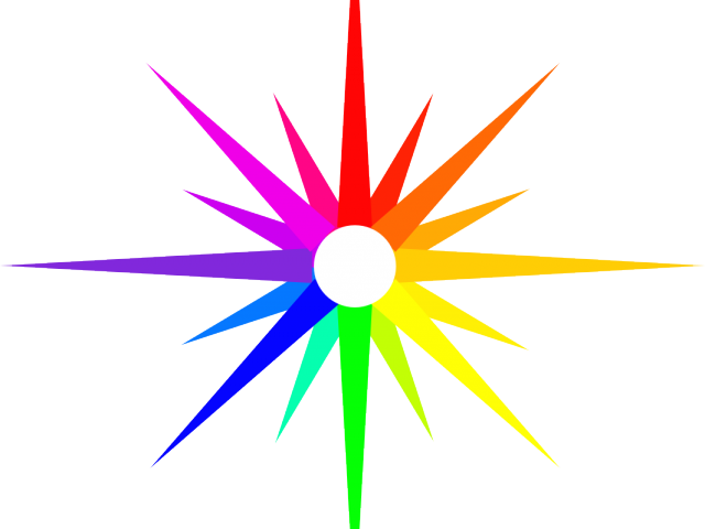 Geography Clipart Transparent Background - Blank Fancy Compass Rose (640x480)