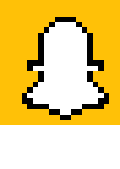 Pixel Art Logo Snapchat , Png Download - Pixel Art Snapchat (419x590)