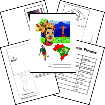 Free Brazil Country Lapbook From Homeschool Share Brazil - Sarah Plain And Tall Free Printables (354x356)