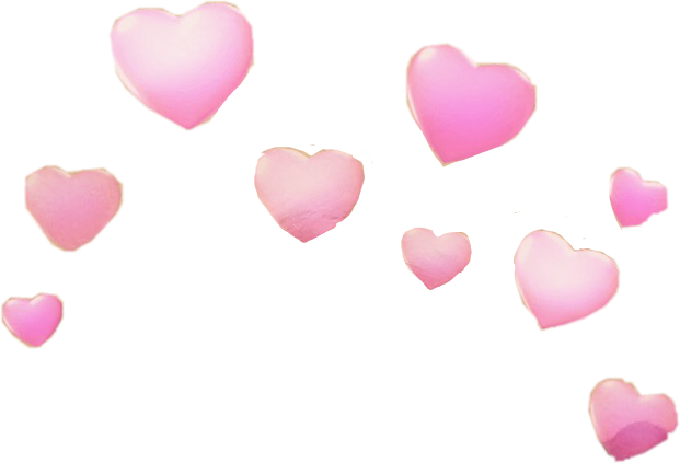 Hearts Snapchatfilter Pink Love - Heart Crown Snapchat Png (621x423)