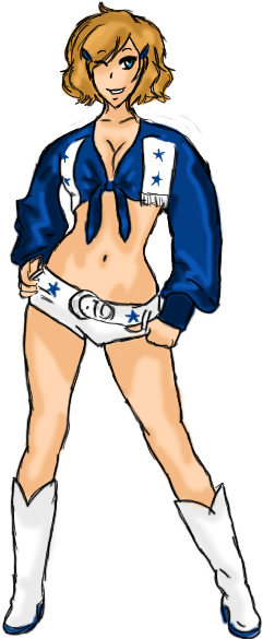Svg Freeuse Library Cheerleaders Drawing Anime Girl - Dallas Cowboys Cheerleaders Drawings (460x585)