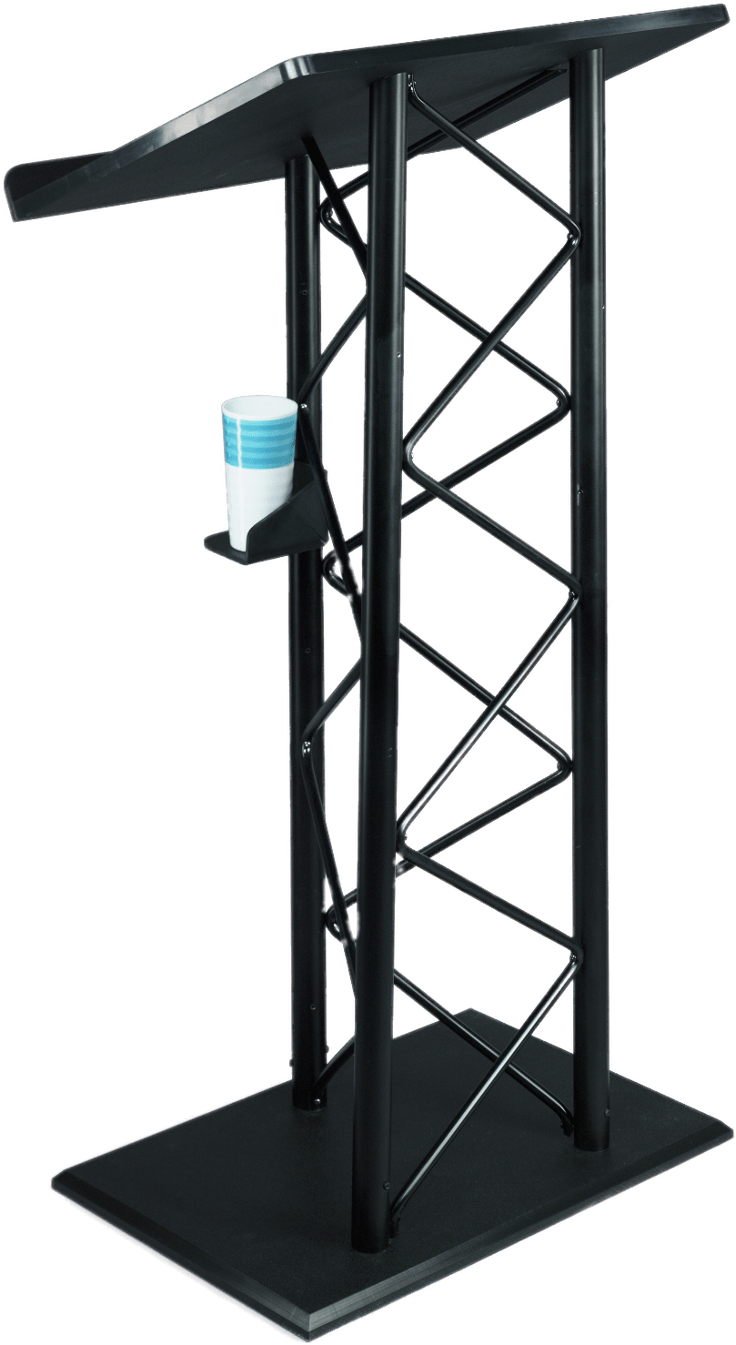 Metal Pulpit With Cup Holder - Fixturedisplays Truss Lectern Features A Black Finish (879x1557)